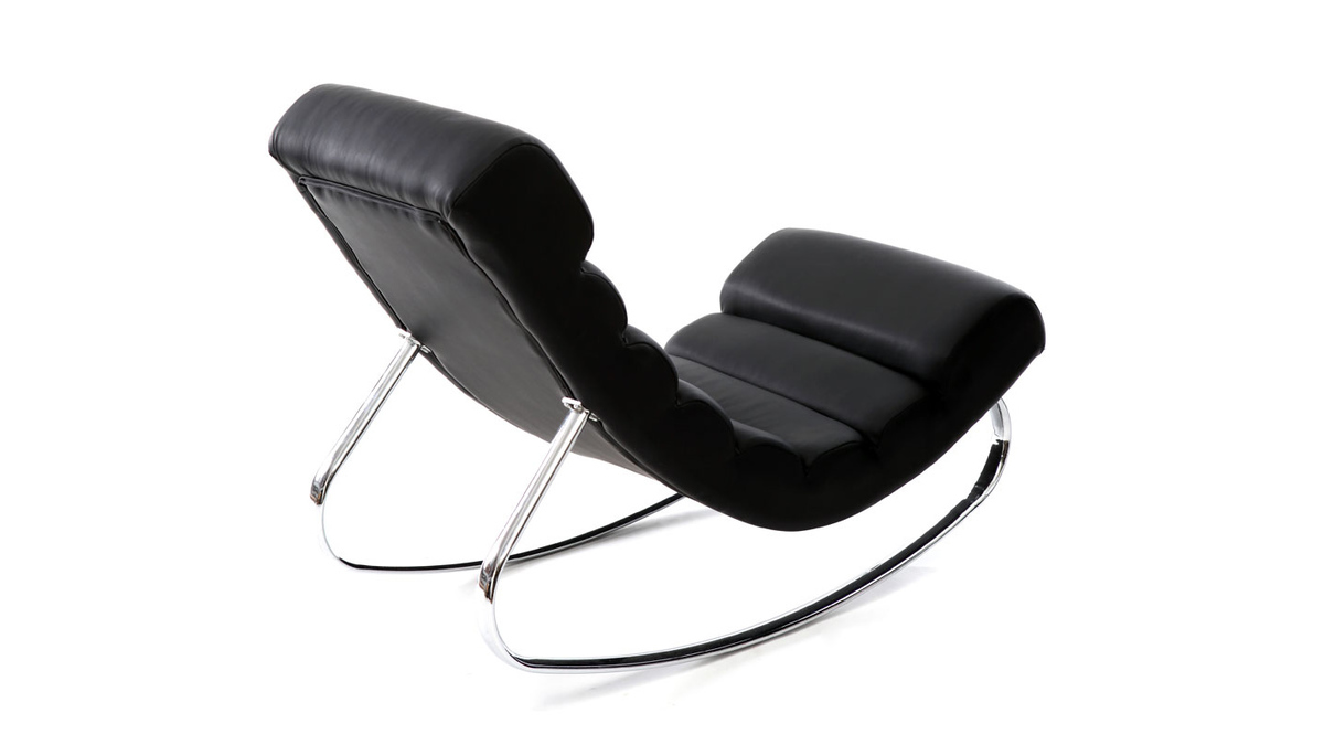 Fauteuil design noir rocking chair TAYLOR