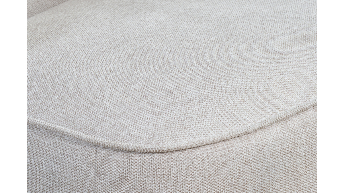 Fauteuil design pivotant en tissu effet velours texturé beige AMBER