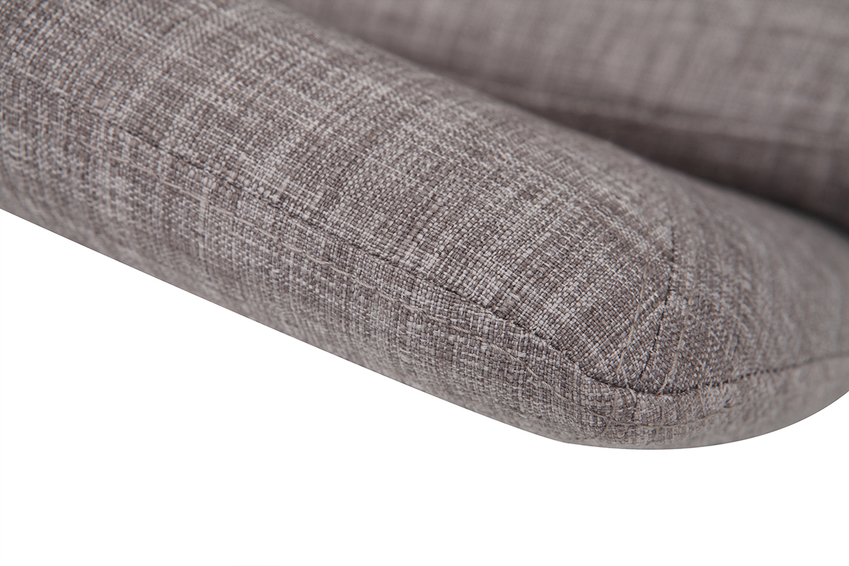 Fauteuil design pivotant en tissu gris clair et pied m�tal AMADEO