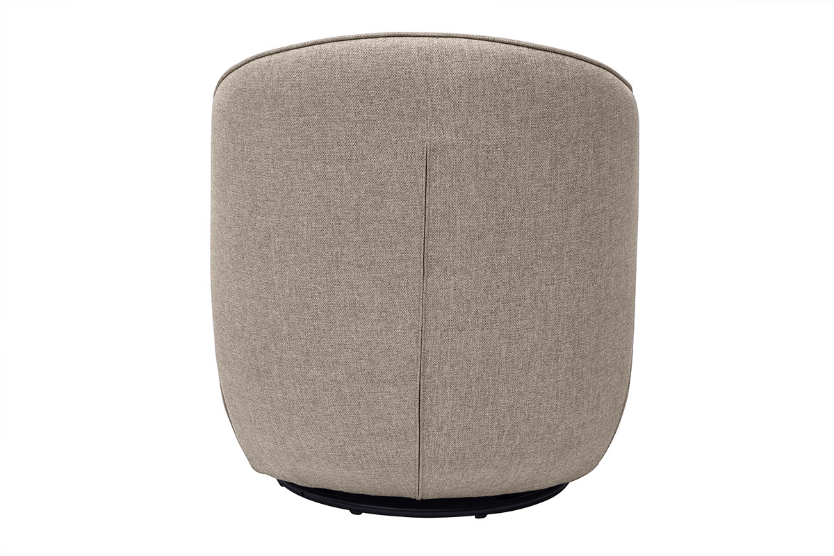 Fauteuil design pivotant en tissu taupe AMBER