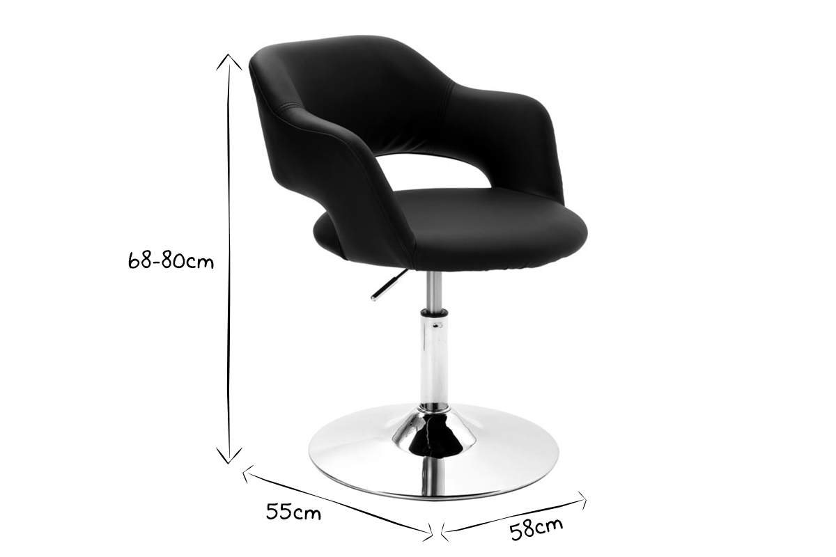 Fauteuil design pivotant noir JESSY