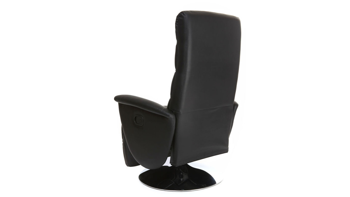 Fauteuil Relax Manuel Miliboo Nelson - Blanc, Design Moderne, Inclinable Et Pivotant, Confort Mousse Densité 24 Kg/m³