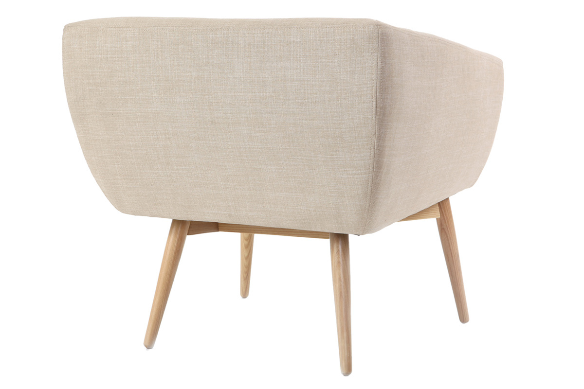 Fauteuil design scandinave tissu naturel ARTIK