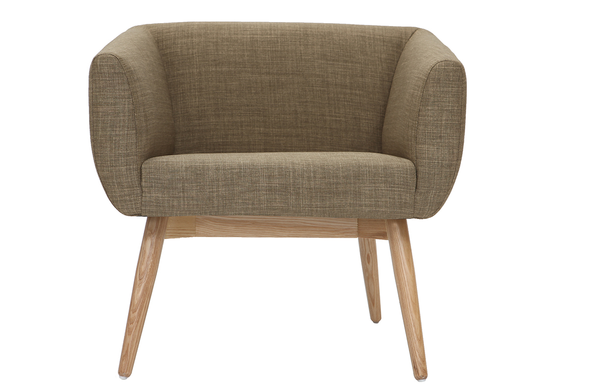 Fauteuil design scandinave tissu vert ARTIK