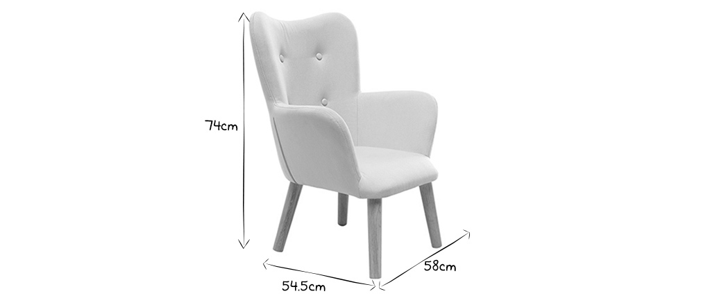 Fauteuil enfant design bleu canard BABY BRISTOL