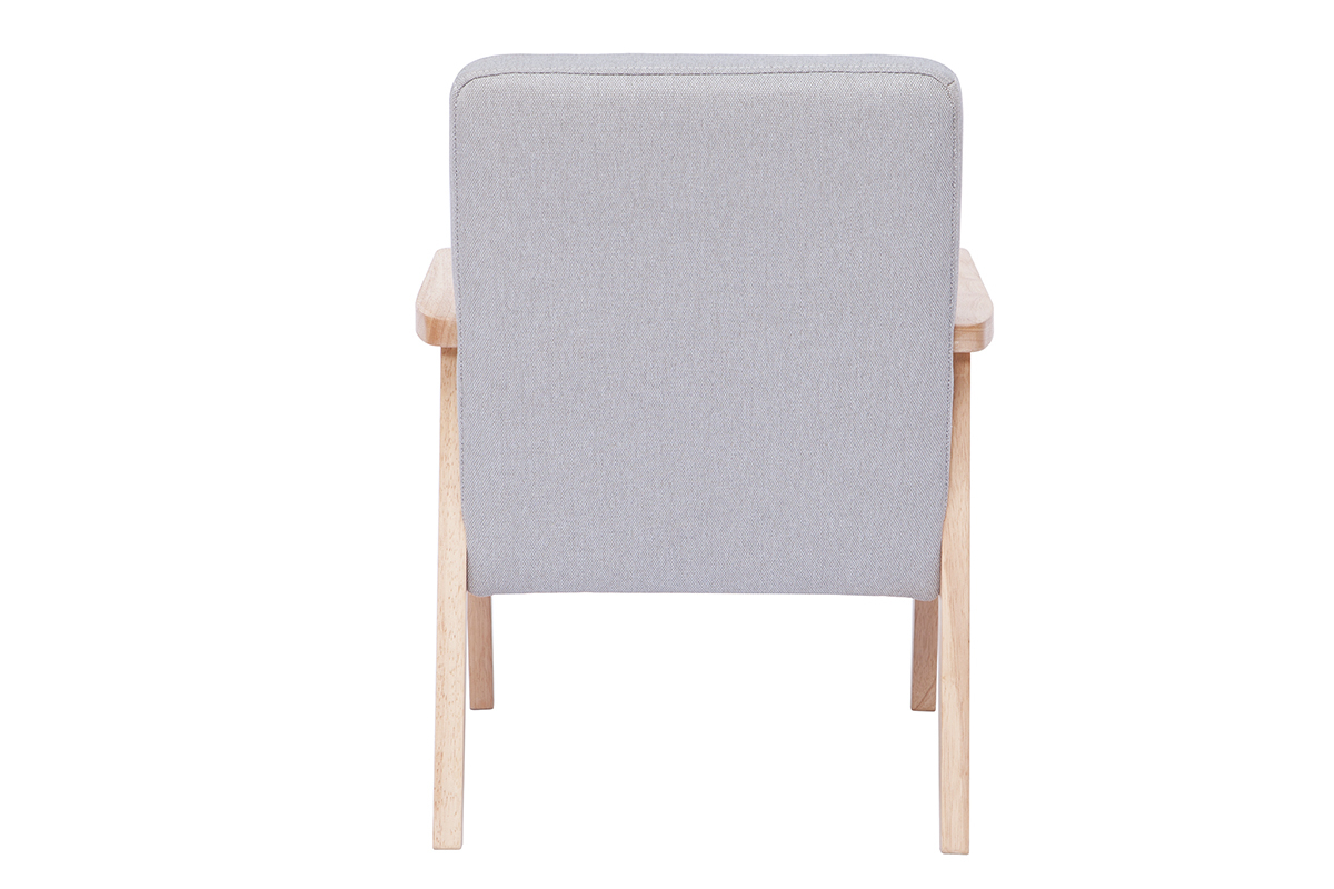 Fauteuil enfant scandinave en tissu gris clair et bois clair BABY ABYSS