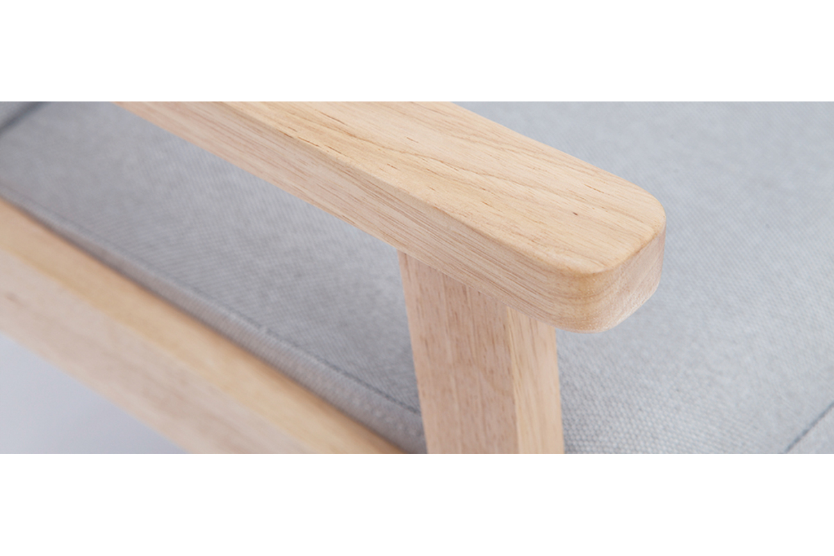 Fauteuil enfant scandinave en tissu gris clair et bois clair BABY ABYSS