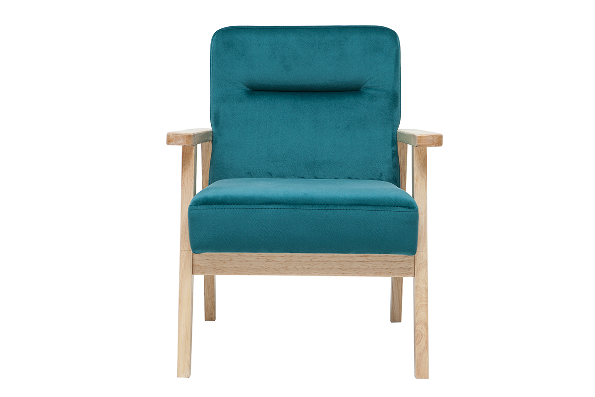 Fauteuil enfant scandinave en tissu velours bleu p�trole BABY ABYSS