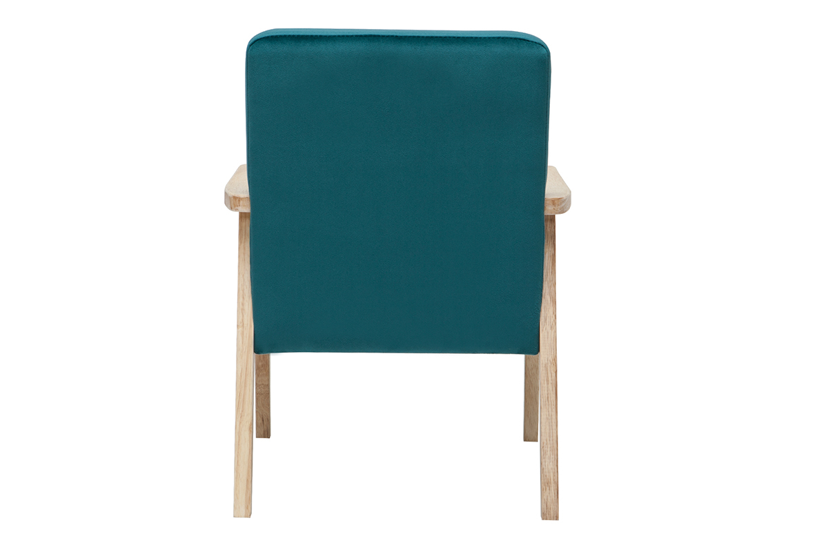 Fauteuil enfant scandinave en tissu velours bleu p�trole BABY ABYSS