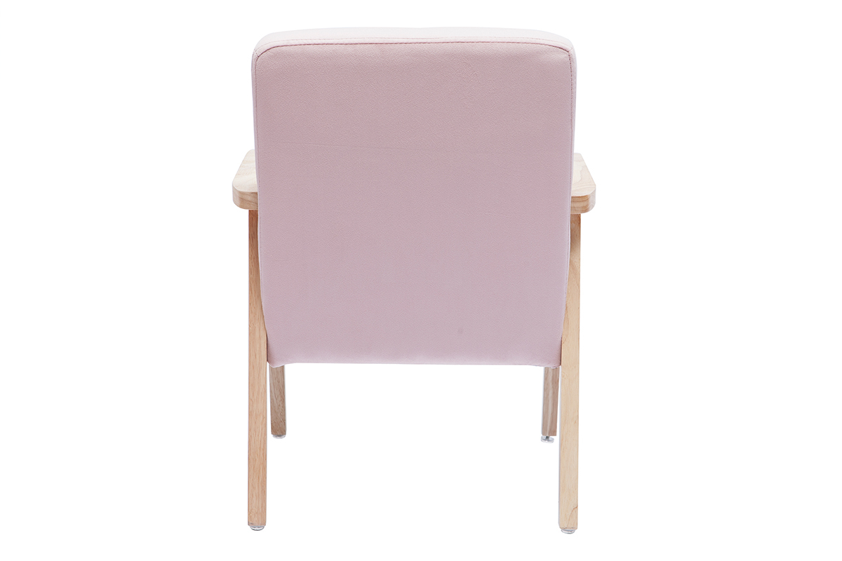 Fauteuil enfant scandinave en tissu velours rose BABY ABYSS