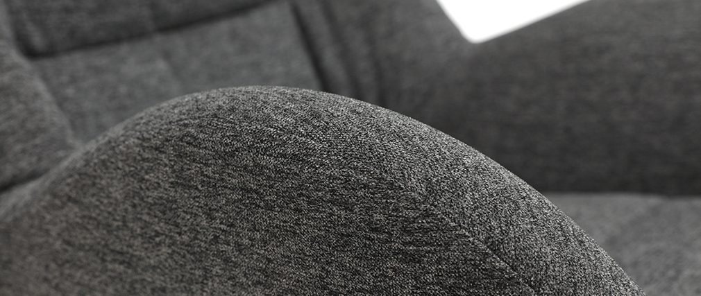 Fauteuil et repose-pieds design en tissu gris ZOE