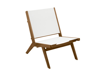 Fauteuil lounge de jardin en bois massif MALIBU