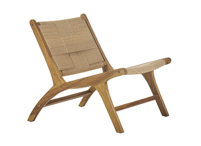 Fauteuil lounge en bois teck massif et corde tressée YARI