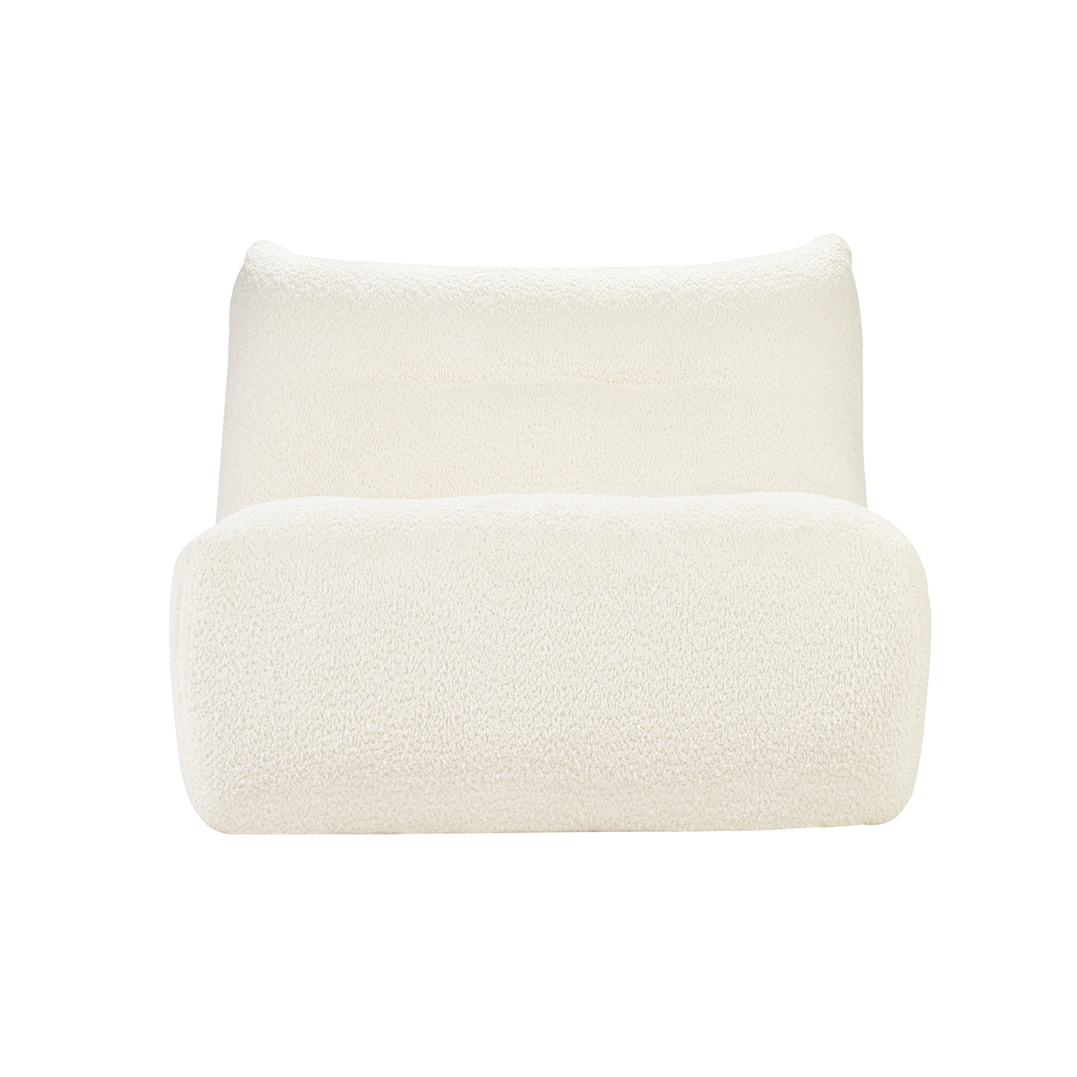 Fauteuil lounge en tissu bouclette blanc cassé BUMPY Fauteuil lounge en tissu bouclette blanc cassé BUMPY