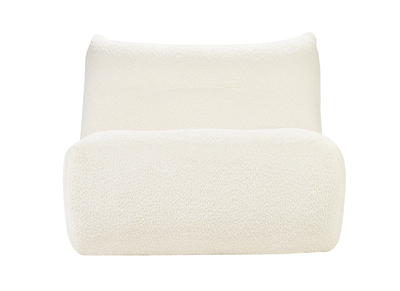 Fauteuil lounge en tissu bouclette blanc cassé BUMPY