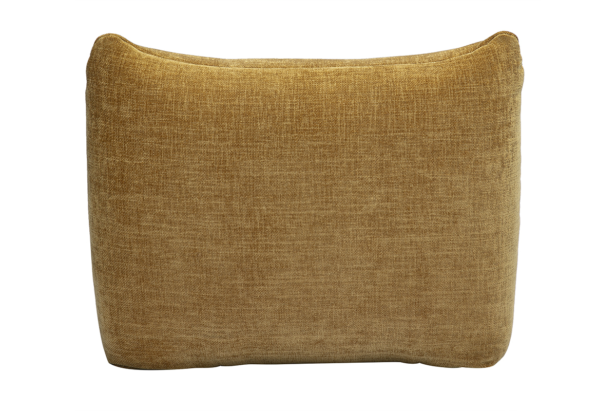 Fauteuil en tissu effet velours bronze, vue de dos.