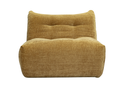 Fauteuil lounge en tissu effet velours textur&eacute; bronze BUMPY