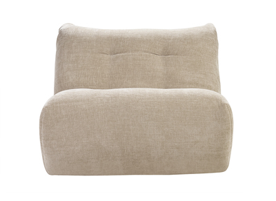 Fauteuil lounge en tissu effet velours texturé taupe BUMPY