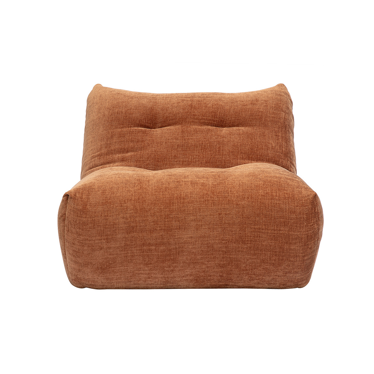 Fauteuil lounge en tissu effet velours texturé terre brûlée BUMPY Fauteuil lounge en tissu effet velours texturé terre brûlée BUMPY
