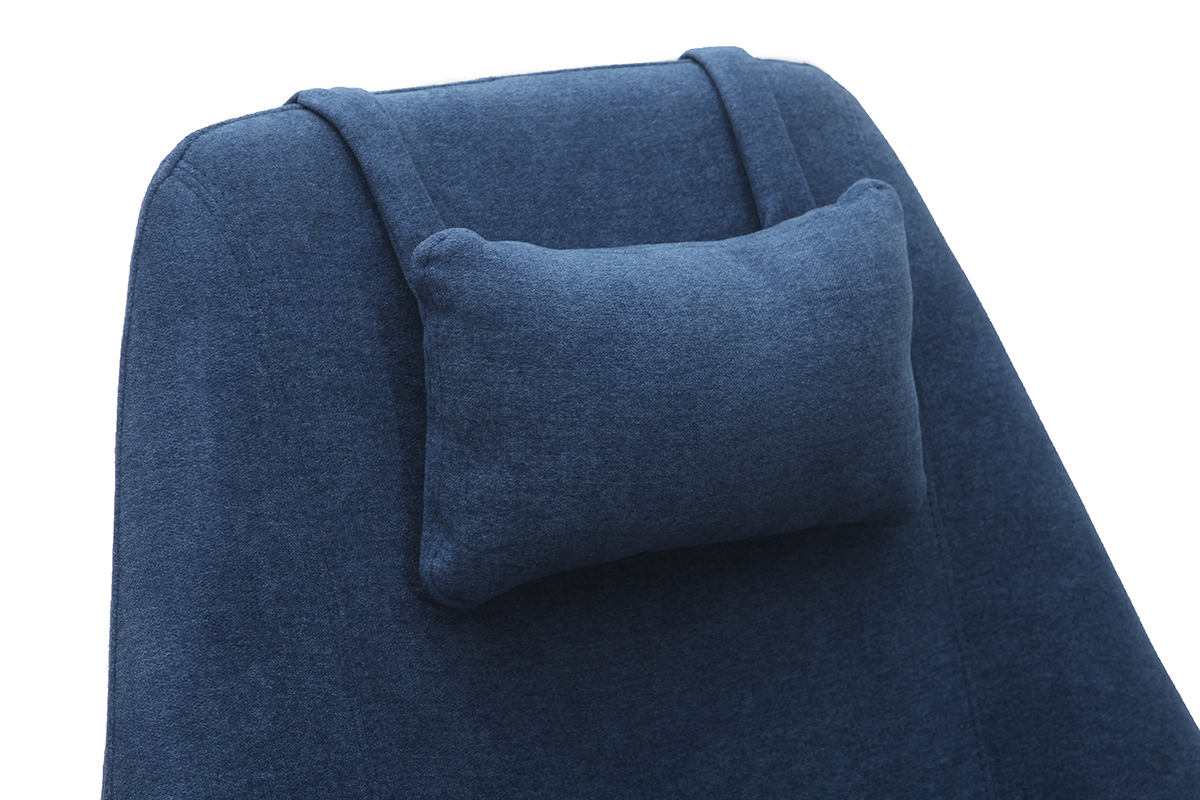 Fauteuil pivotant design en tissu bleu et m�tal noir AMADEO