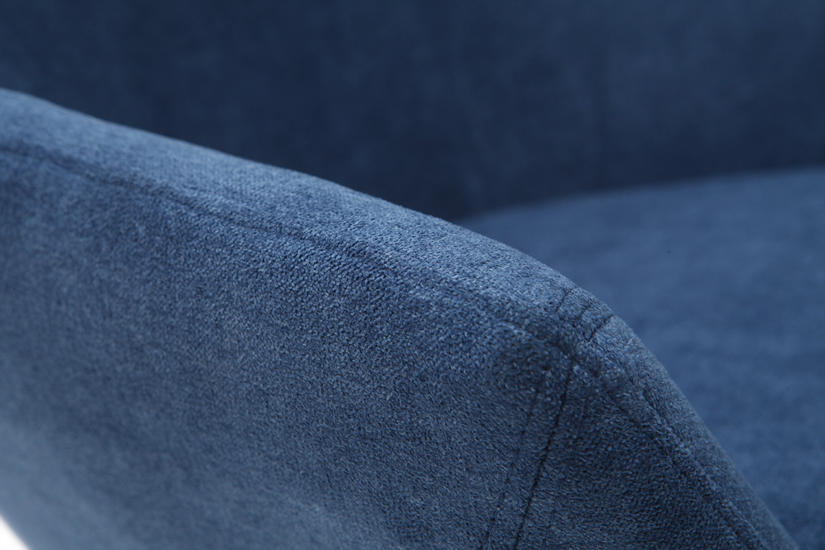 Fauteuil pivotant design en tissu bleu et m�tal noir AMADEO