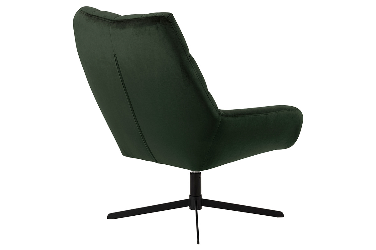 Fauteuil pivotant design en velours kaki KING