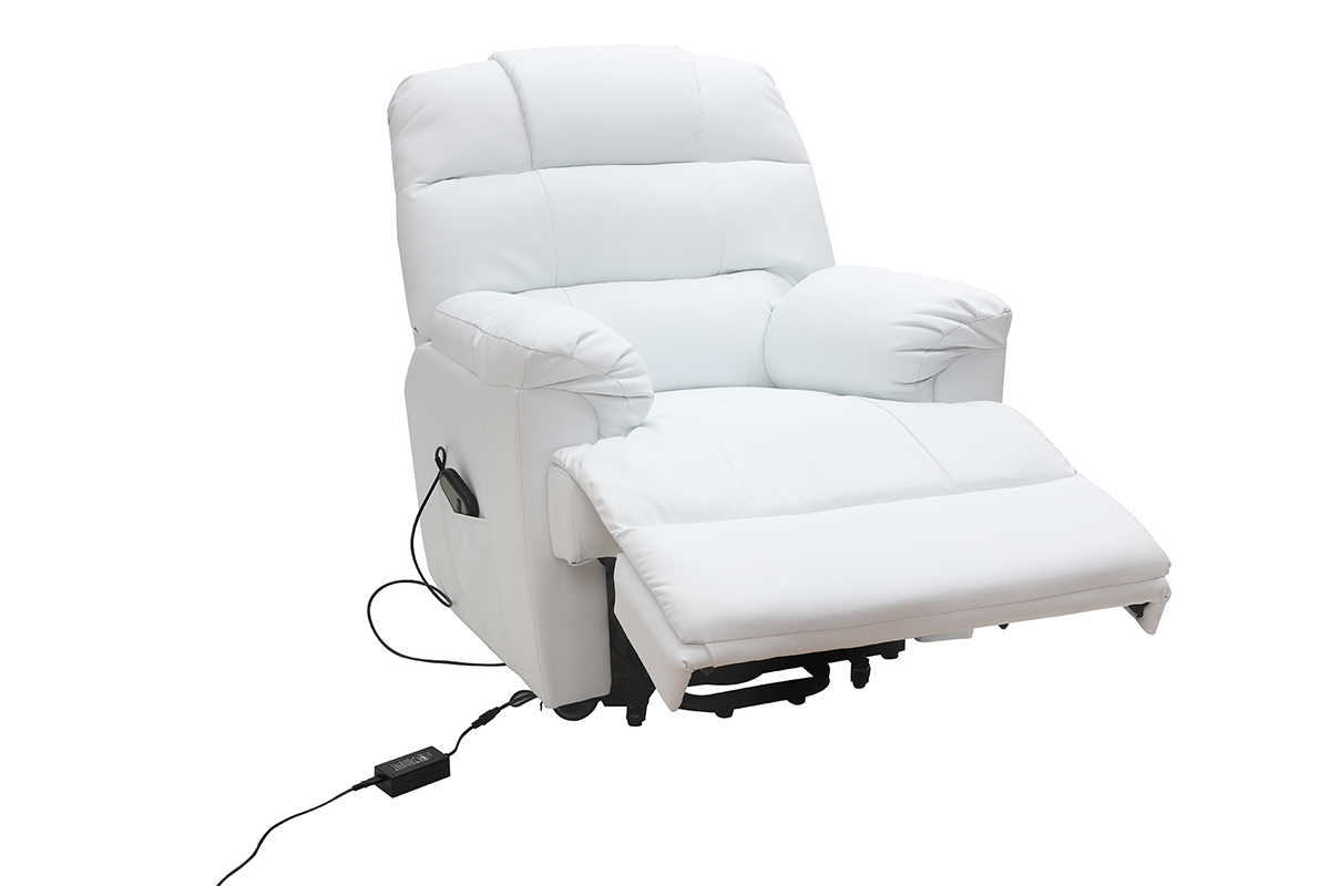 Fauteuil relax �lectrique releveur blanc PHOEBE