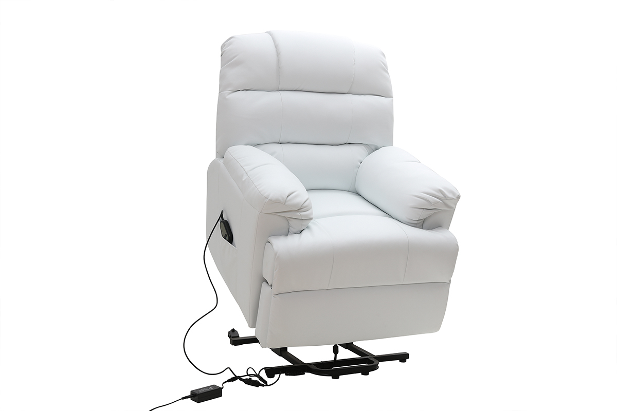 Fauteuil relax �lectrique releveur blanc PHOEBE