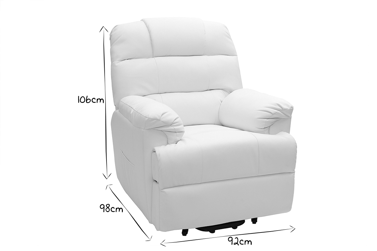 Fauteuil relax �lectrique releveur blanc PHOEBE