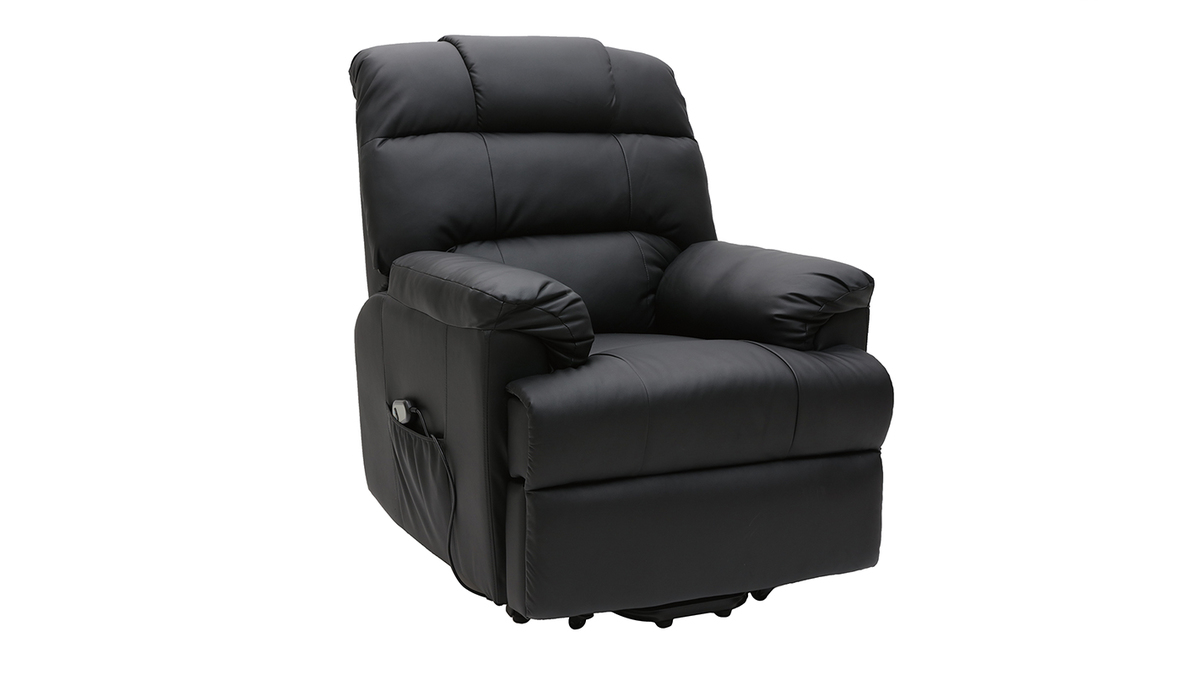 Fauteuil relax électrique releveur noir PHOEBE