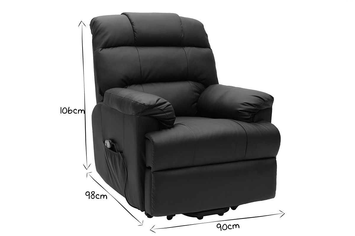 Fauteuil relax �lectrique releveur noir PHOEBE