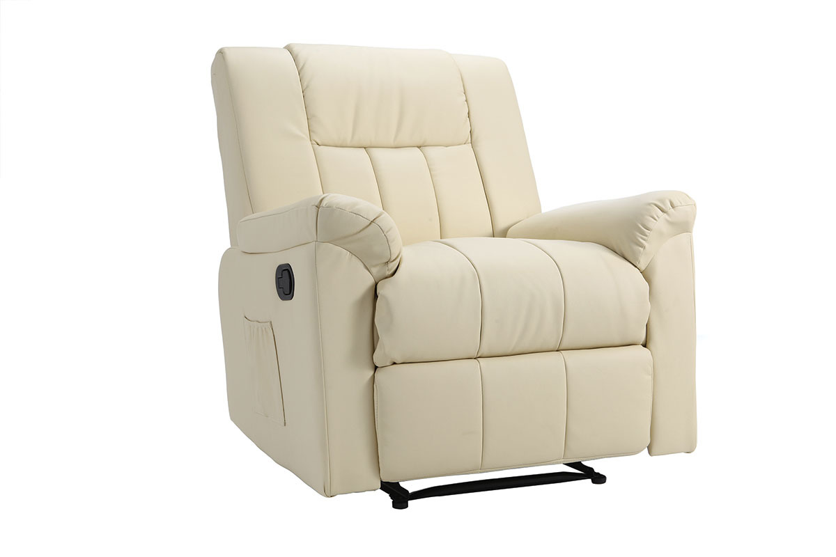 Fauteuil relax manuel ivoire JOEY