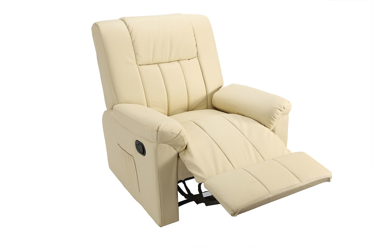 Fauteuil relax manuel ivoire JOEY