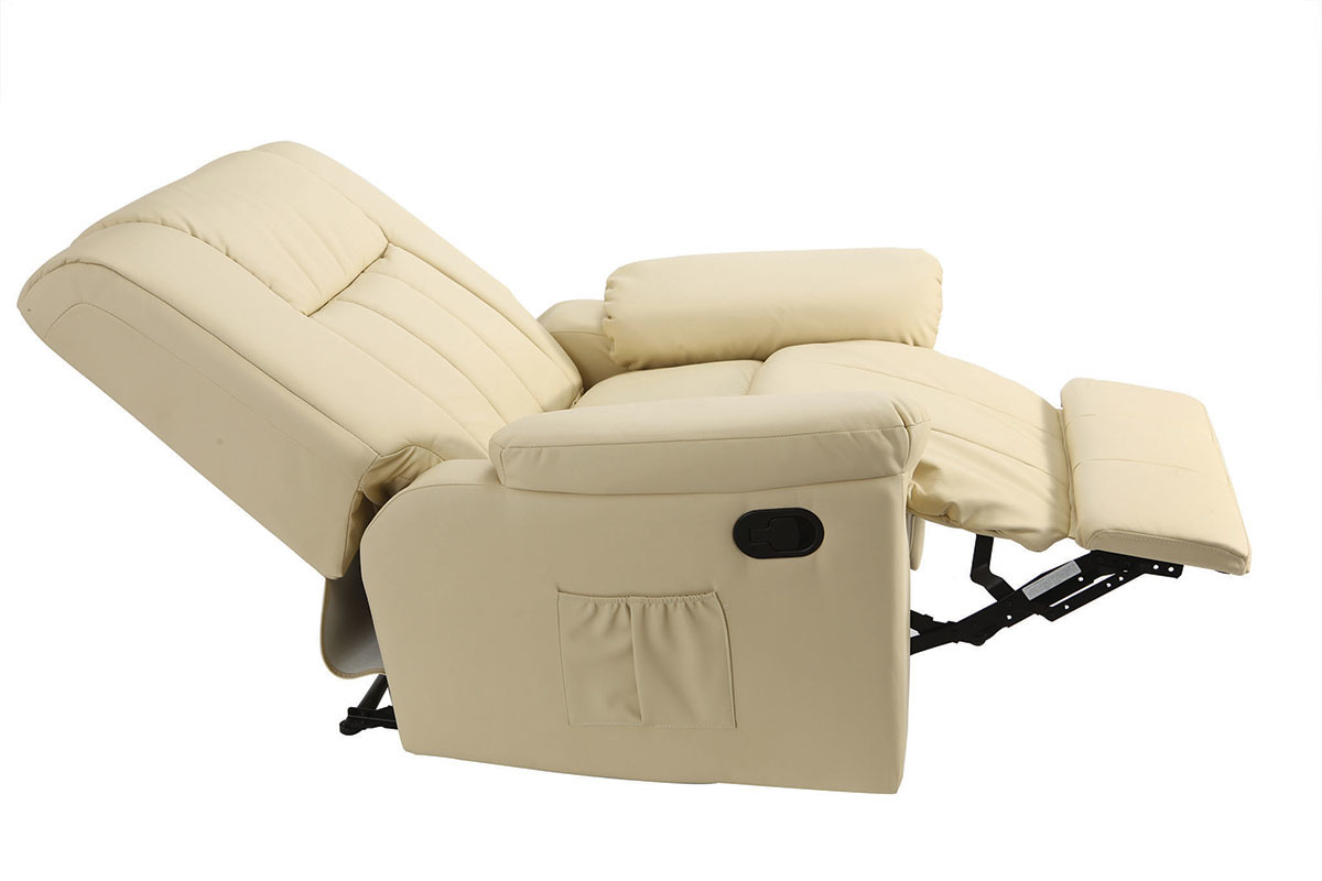 Fauteuil relax manuel ivoire JOEY