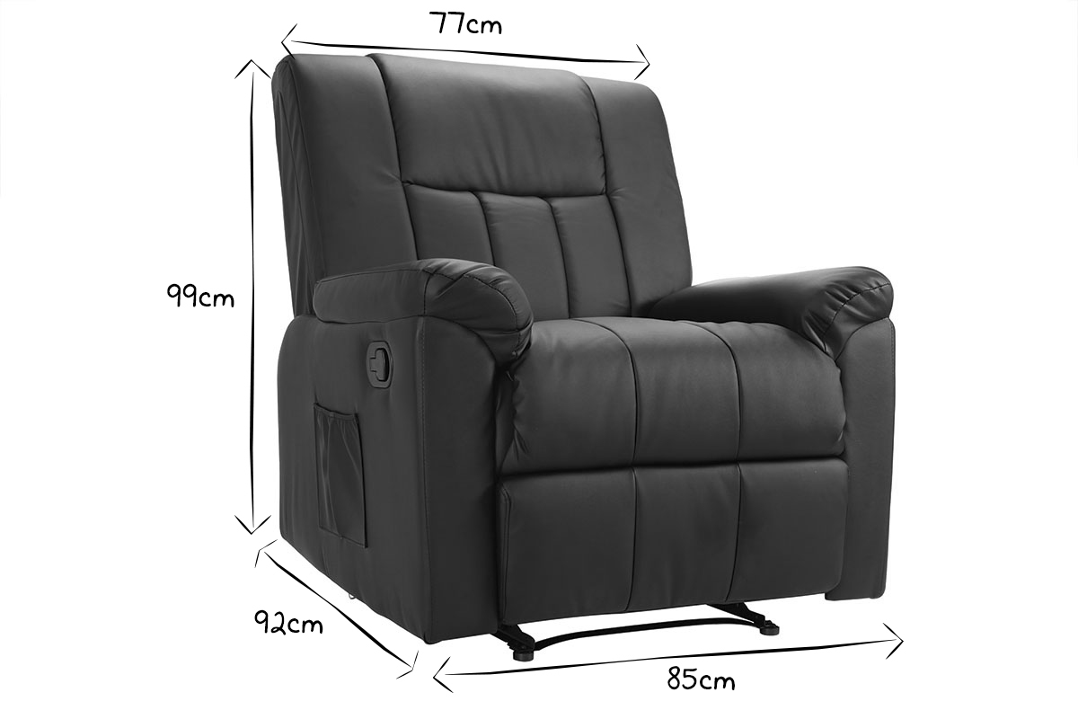 Fauteuil relax manuel ivoire JOEY