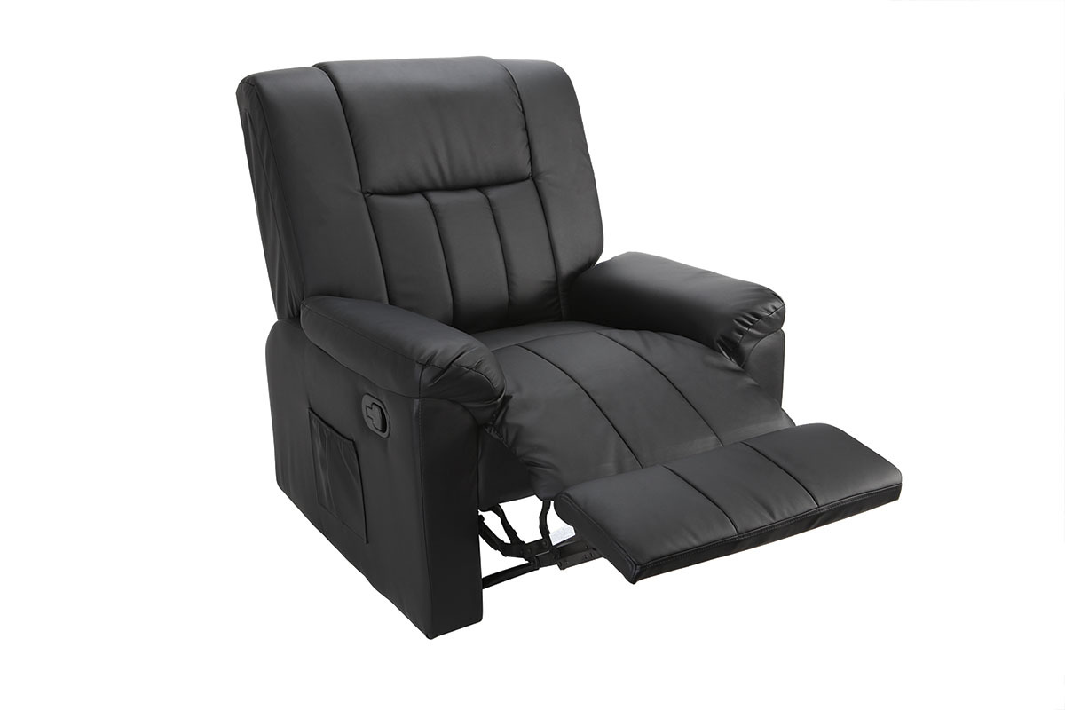 Fauteuil relax manuel noir JOEY