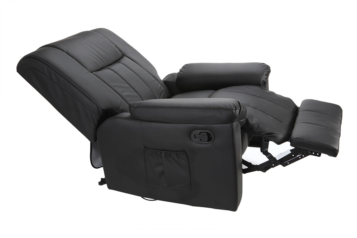 Fauteuil relax manuel noir JOEY