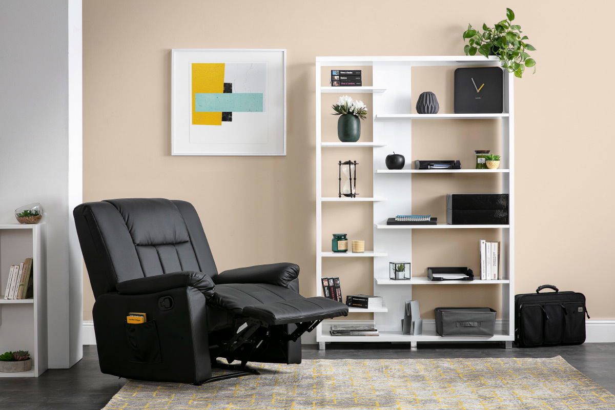 Fauteuil relax manuel noir JOEY