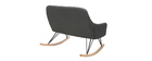 Fauteuil relax - Rocking chair 2 places tissu gris anthracite pieds métal et frêne JHENE