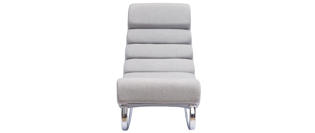 Fauteuil rocking chair design en tissu gris clair TAYLOR