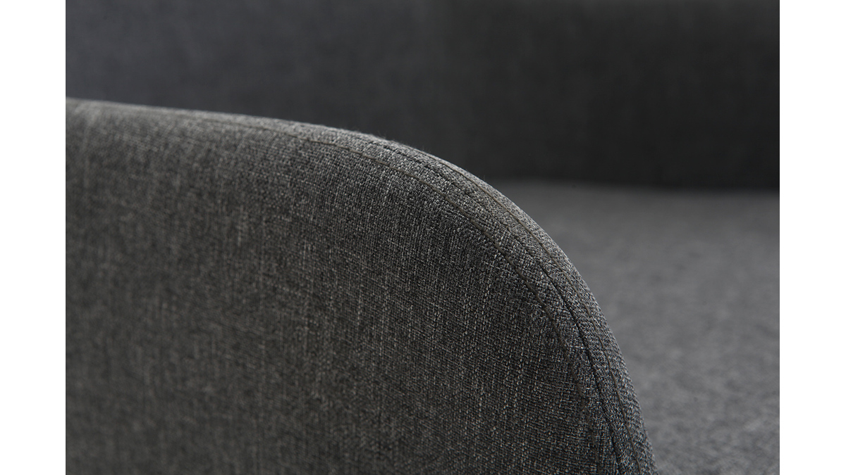 Fauteuil rocking chair design tissu gris foncé SHANA