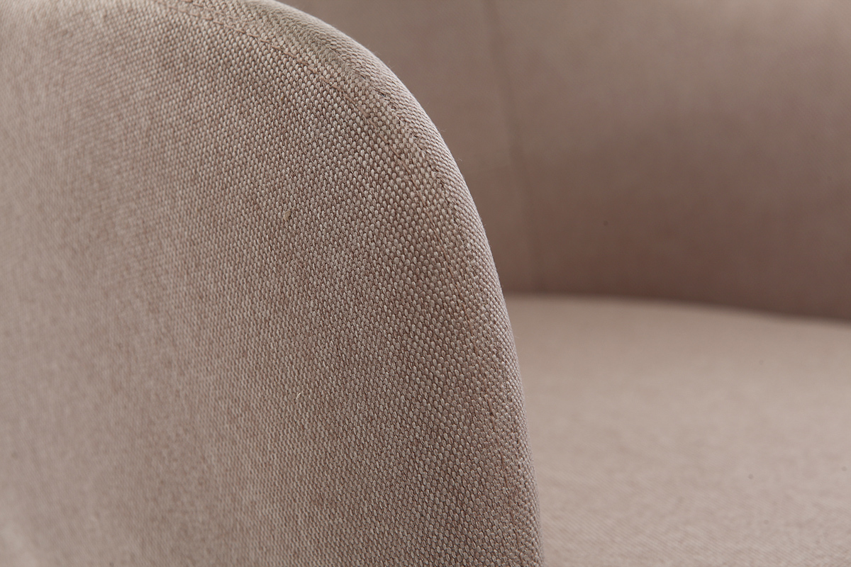 Fauteuil rocking chair design tissu naturel BALTIK