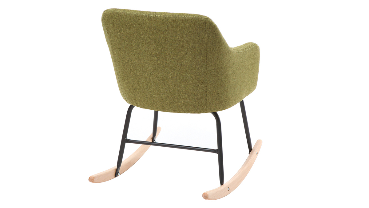 Fauteuil rocking chair design tissu vert BALTIK