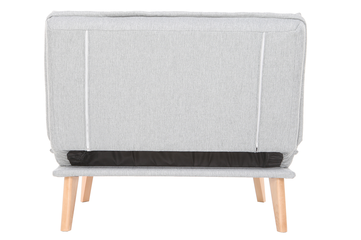 Fauteuil scandinave � combiner en tissu gris clair et bois clair BENNIE