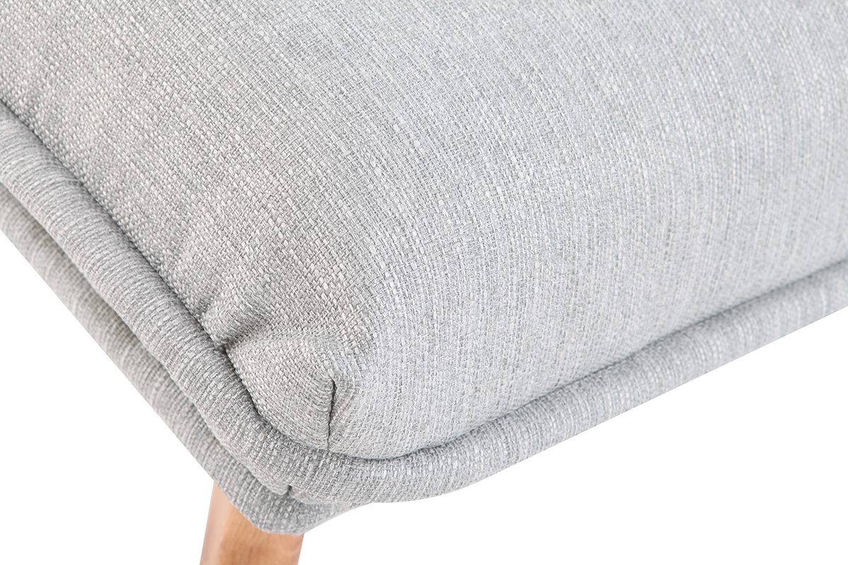 Fauteuil scandinave � combiner en tissu gris clair et bois clair BENNIE