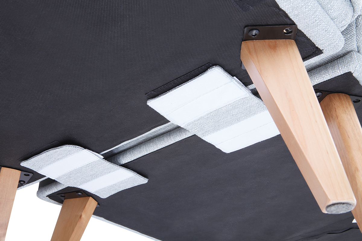 Fauteuil scandinave � combiner en tissu gris clair et bois clair BENNIE