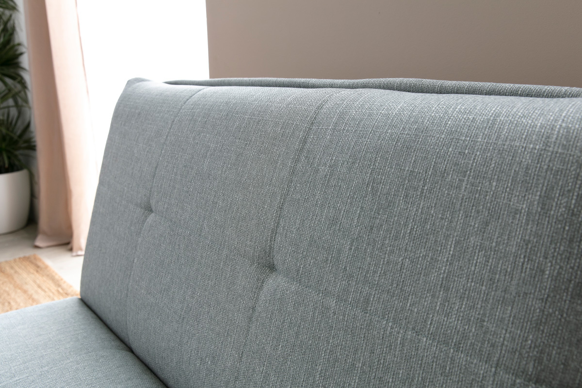 Fauteuil scandinave � combiner en tissu gris clair et bois clair BENNIE