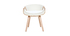Fauteuil scandinave blanc et bois clair ARAMIS