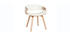 Fauteuil scandinave blanc et bois clair ARAMIS