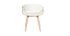 Fauteuil scandinave blanc et bois clair ARAMIS